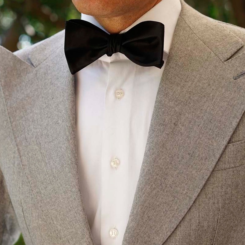 Natyhunt桑蚕丝手打领结自绑真丝葫芦型领结正装商务宴会礼服领结