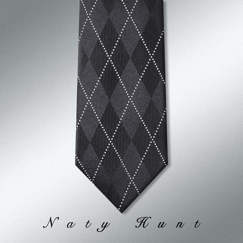 Natyhunt真丝领带男士手打黑色菱形格纹辑明线时尚高端商务礼盒装,服饰配件/皮带/帽子/围巾,领带,淘宝优惠券,粉丝福利购,淘宝优惠卷