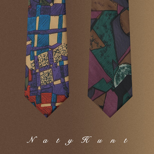 Natyhunt真丝领带商务文艺男女法国印象派图案手打高端轻奢礼盒装