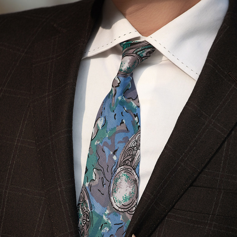 Natyhunt真丝领带正装男士宙斯神杖印花手打高端轻奢配饰礼盒装,服饰配件/皮带/帽子/围巾,领带,淘宝优惠券,粉丝福利购,淘宝优惠卷