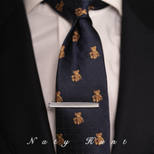 配饰银色巴黎钉纹绅士领带夹礼物送人礼盒装 Natyhunt男士 商务正装