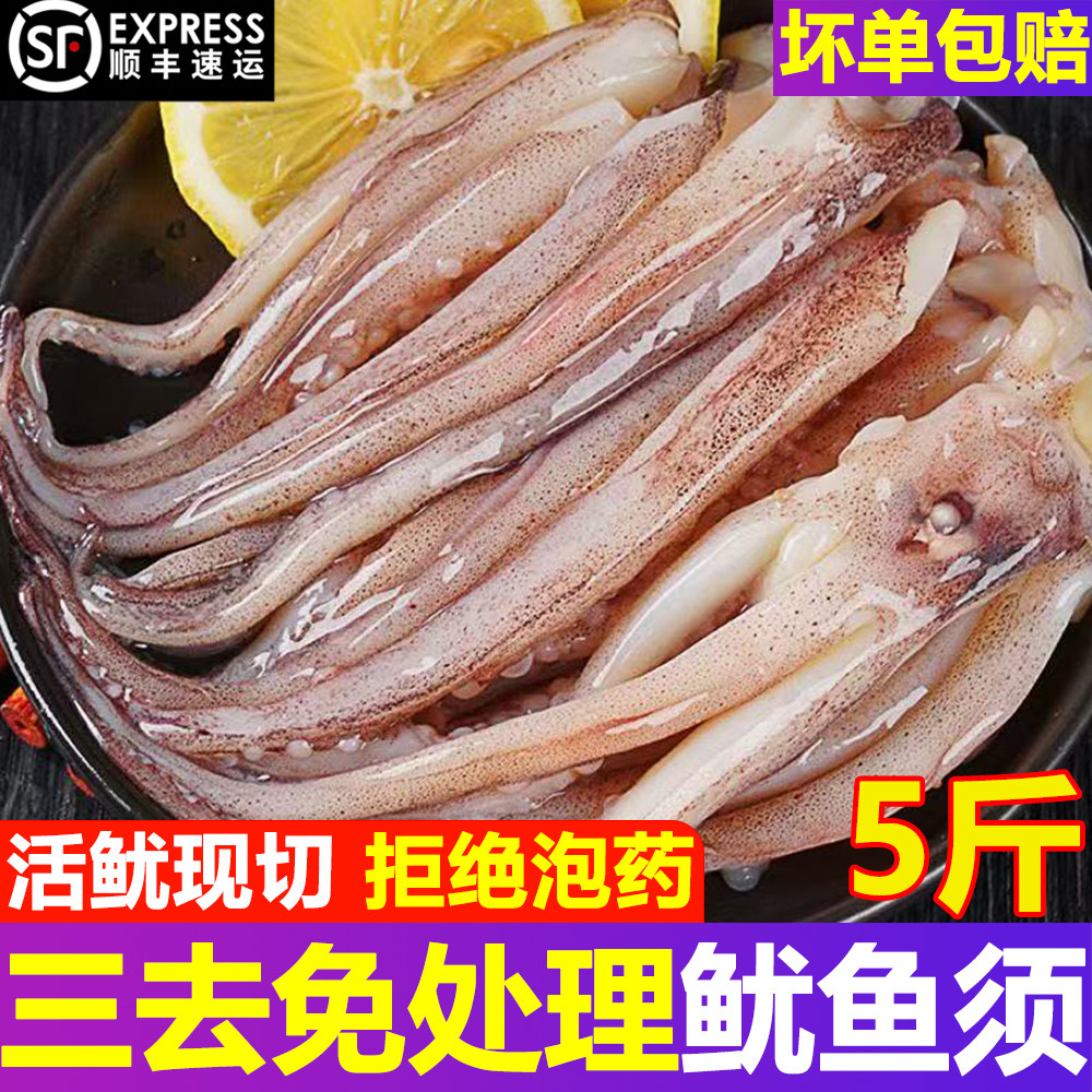 新鲜鱿鱼须鲜活冷冻尤鱼串腿二本足海鲜水产铁板鱿鱼章鱼带料包