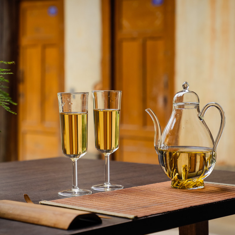 玻璃仿宋执壶茶具套装高足茶杯仿古茶壶组礼盒装创意酒具酒壶送礼