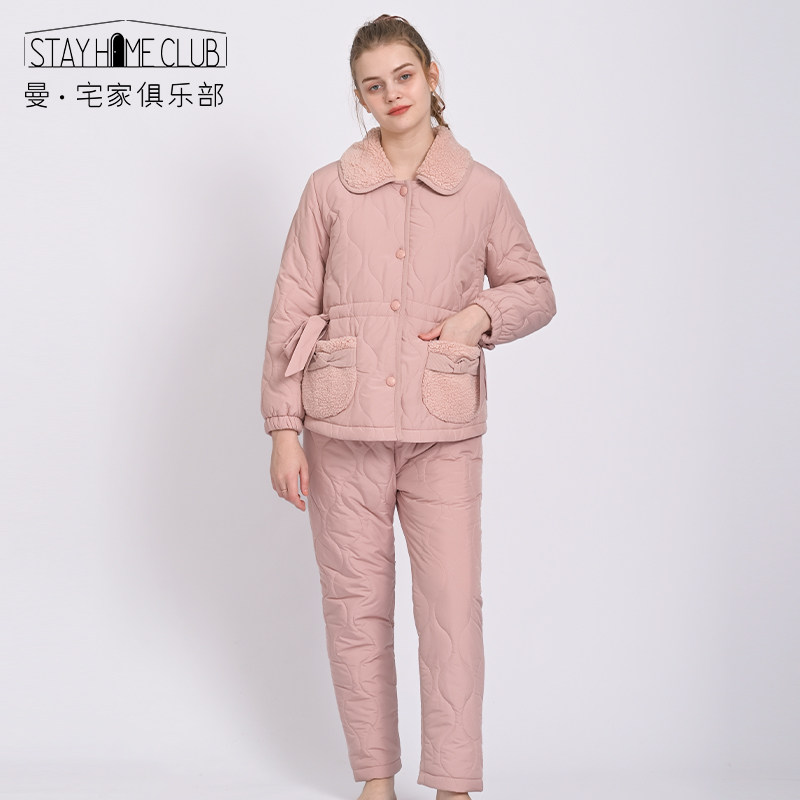 曼诺曼蒂克睡衣轻羽绒家居服套装