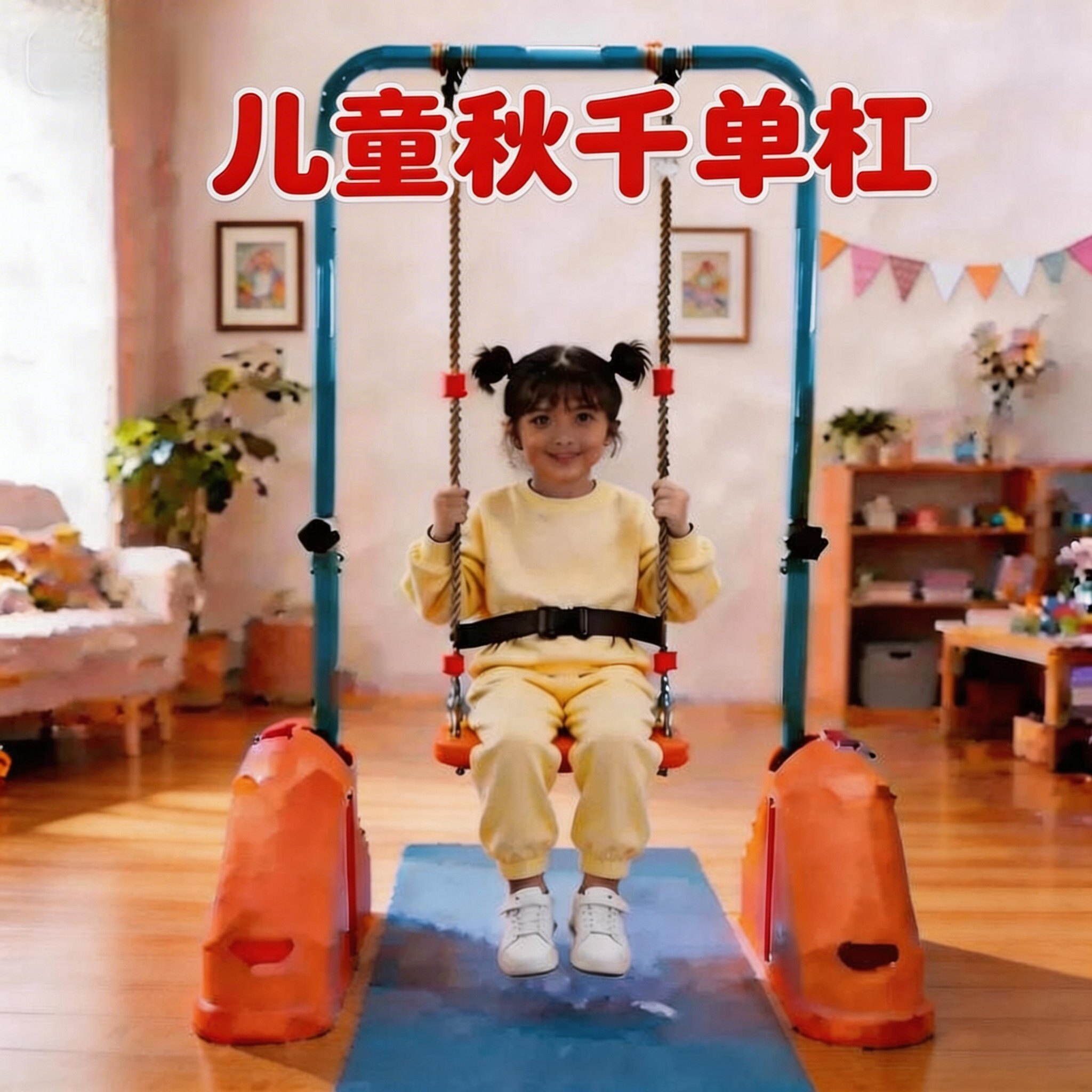 家用儿童秋千单杠室内免打孔可折叠安全亲子健身宝宝游乐训练器材