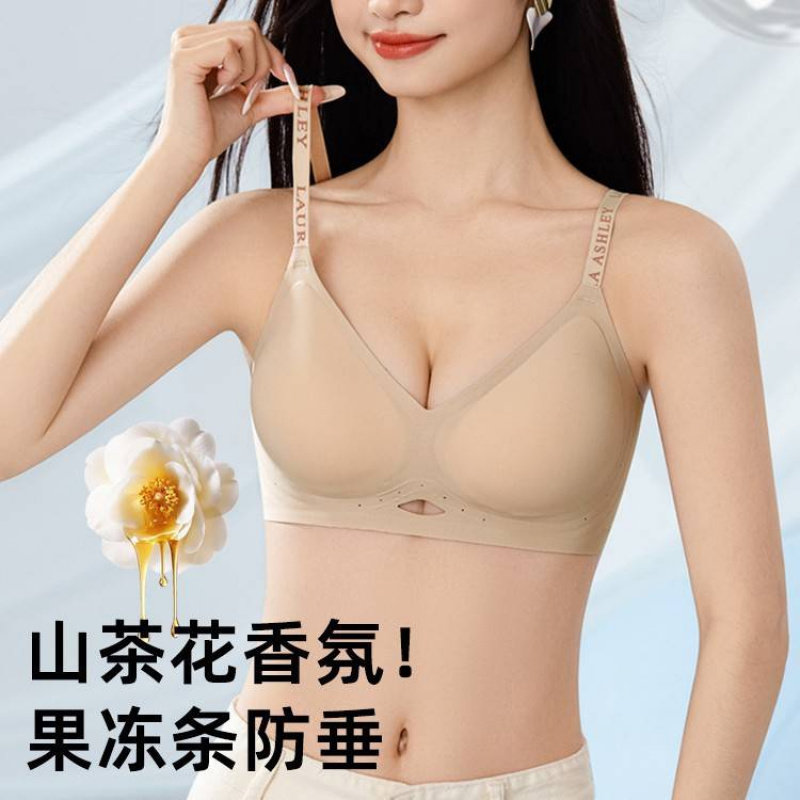 性感豹纹无肩带抹胸内衣女防滑聚拢小胸显大美背隐形套装文胸罩夏