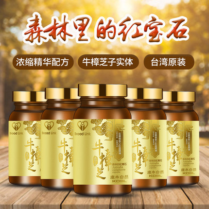 康本自然KOBL牛樟芝精华胶囊台湾樟芝子实体高三萜成人60粒*5瓶装