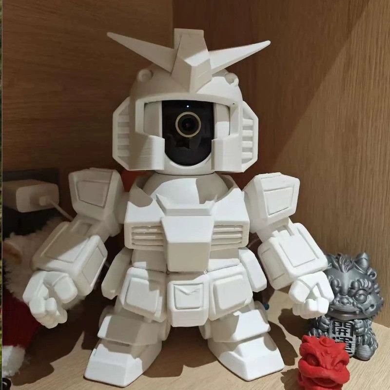 高达小米摄影头外壳监控云台摄像支架模型3D打印保护壳家用机器人