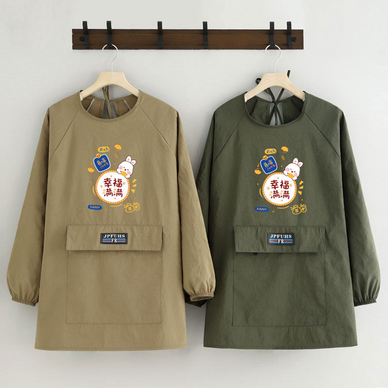 短款防泼水长袖围裙厨房家用做饭防泼水罩衣餐饮工厂透气工作服女,家庭/个人清洁工具,围裙,淘宝优惠券,粉丝福利购,淘宝优惠卷