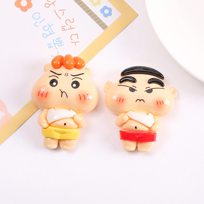 大号卡通露肚皮动漫人物diy发夹头绳冰箱贴手机壳树脂配件小新
