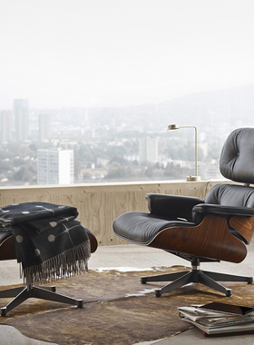 伊姆斯躺椅真皮Eames椅意式设计师单人沙发休闲椅现代简约懒人椅