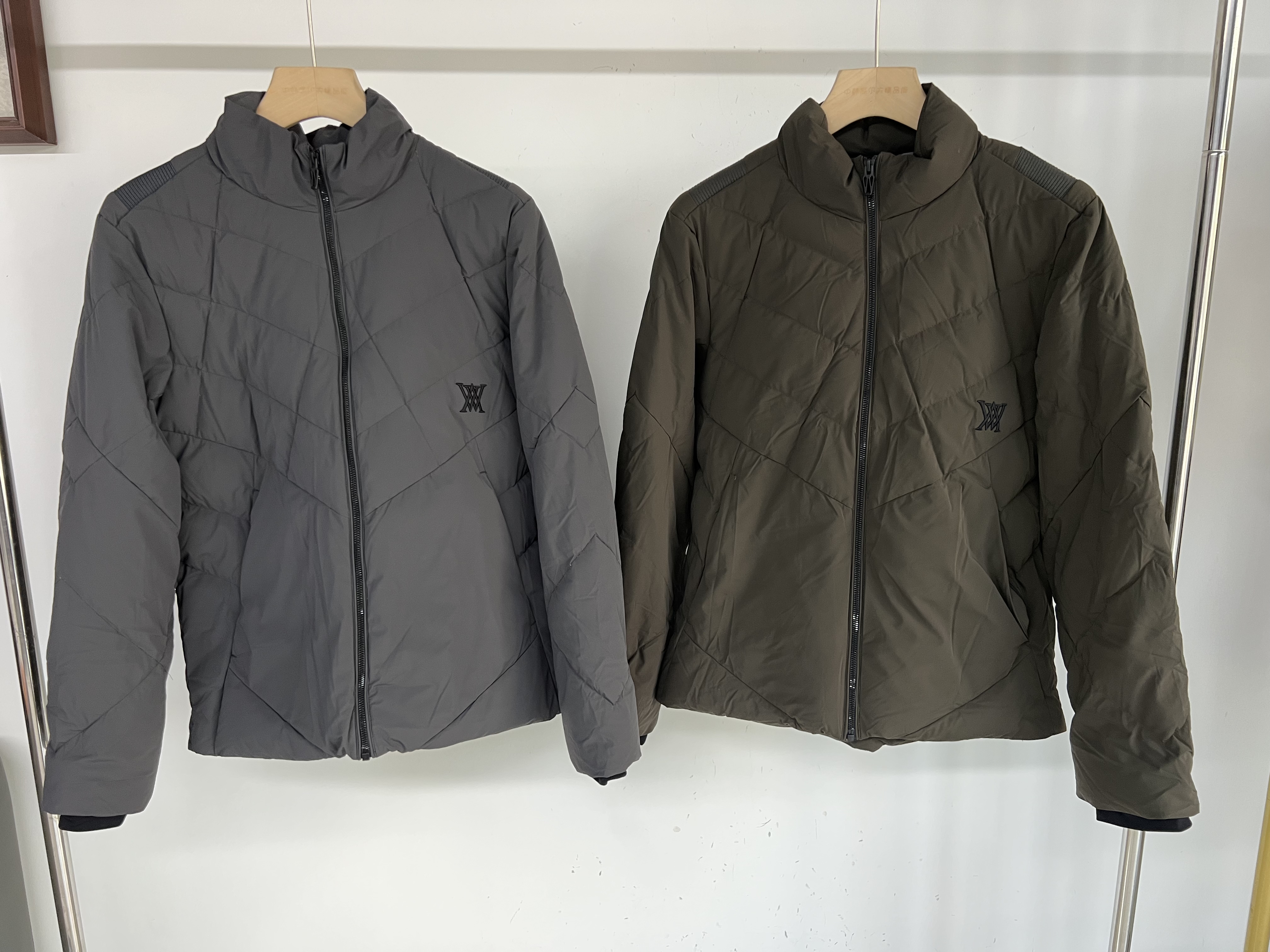 24211 出口韩国余高尔夫球服冬季新款保暖男立领标志羽绒长袖外套