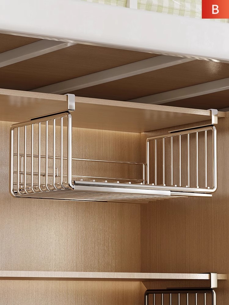 桌下收纳挂篮桌面宿舍好物衣柜分层架柜下挂篮床头下铺悬挂置物架