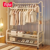 衣帽架落地衣架卧室内家用晾衣架简易衣服置物架双杆挂衣架子