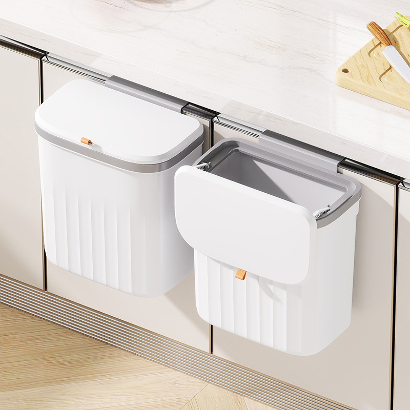 厨房挂壁垃圾桶家用带盖橱柜壁挂