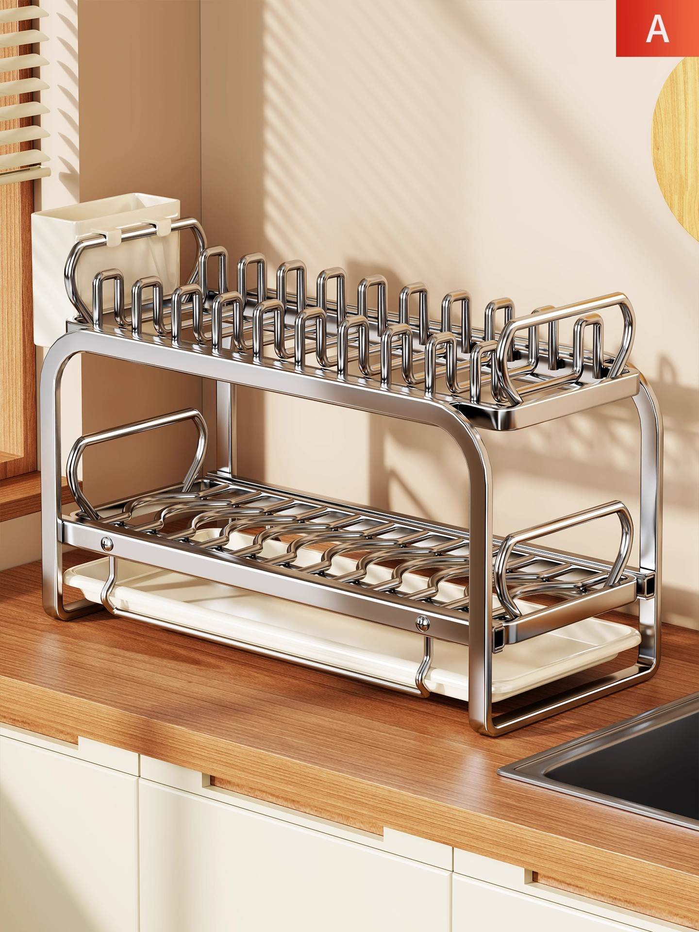 厨房碗碟置物架台面多功能放碗盘碗架碗筷家用水槽边一体式沥水架