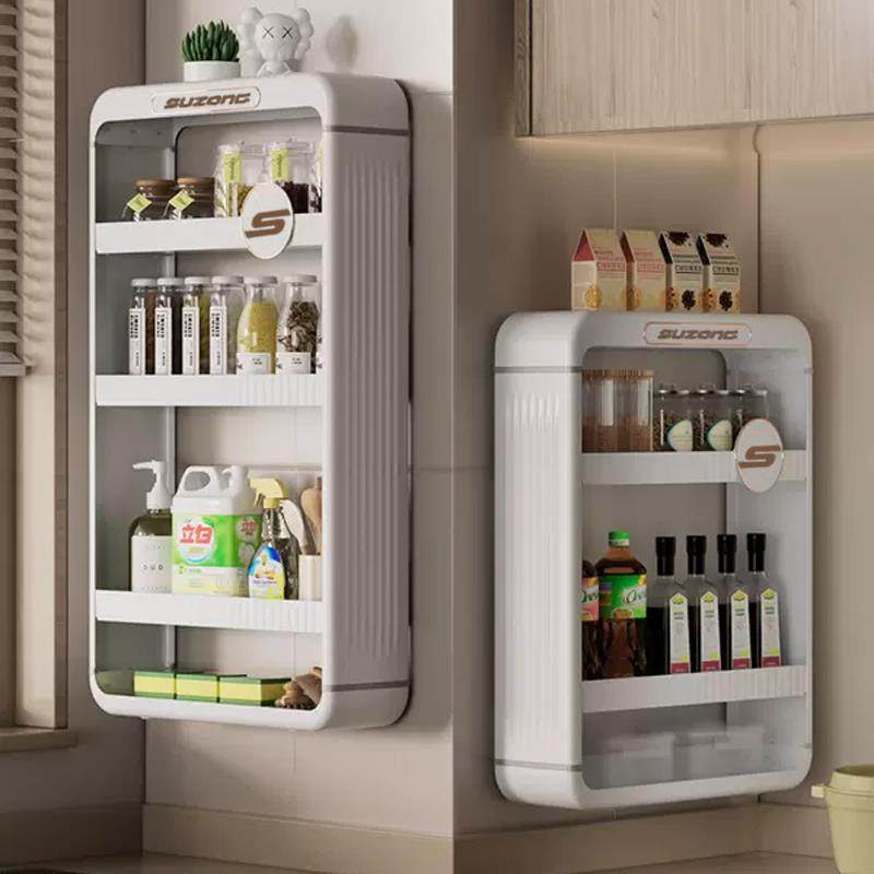 厨房置物架壁挂式免打孔油盐酱醋收纳挂墙上多功能调味品罐调料盒,厨房/烹饪用具,厨房清洁/工具套装,淘宝优惠券,粉丝福利购,淘宝优惠卷