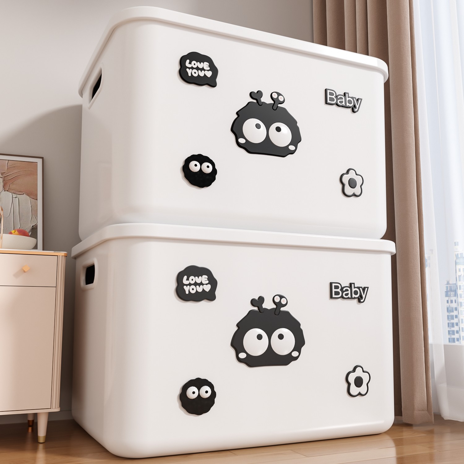 收纳箱家用衣服收纳整理箱塑料储物箱大容量玩具零食收纳筐收纳盒