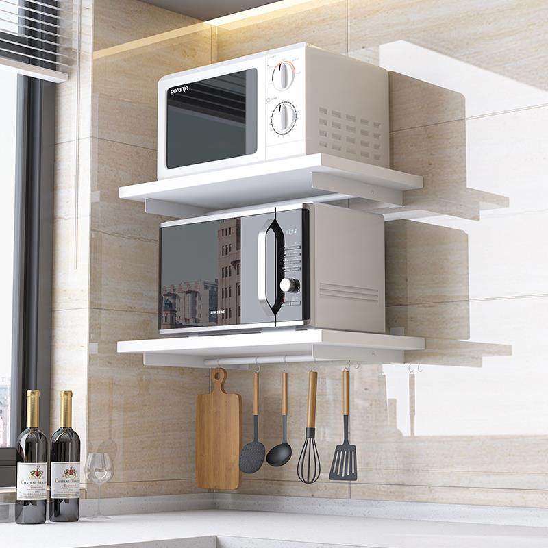 免打孔厨房置物架壁挂式隔板微波炉架烤箱调料架墙上多层收纳神器,厨房/烹饪用具,厨房清洁/工具套装,淘宝优惠券,粉丝福利购,淘宝优惠卷