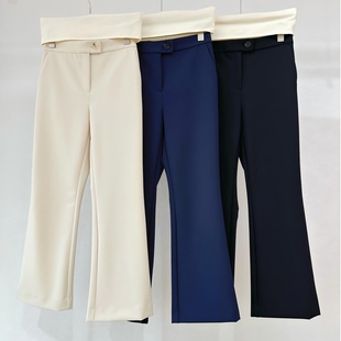 子 显瘦百搭喇叭裤 韩国外贸25秋冬 四面弹力中高腰后腰松紧修身