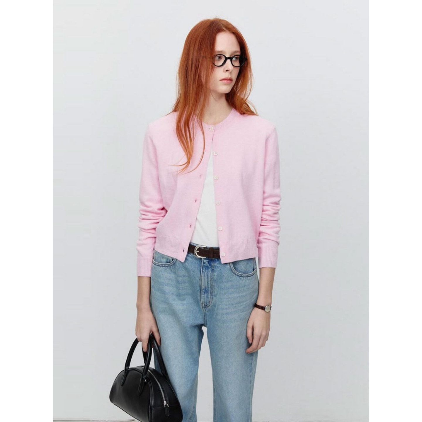 25秋羊毛混纺圆领百搭长袖开衫