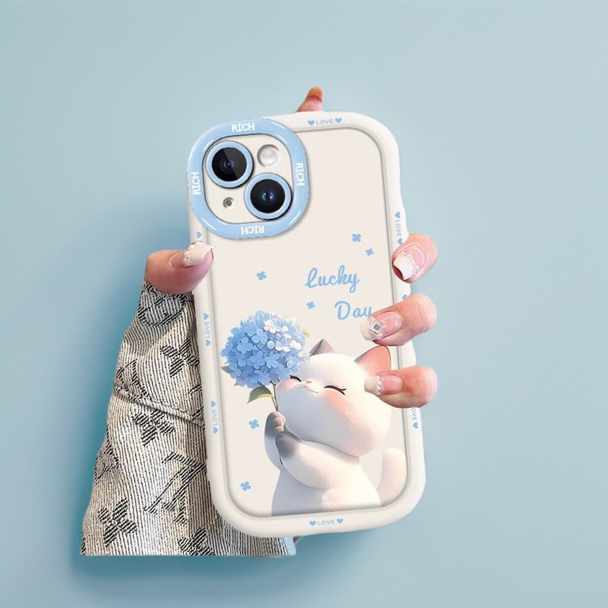 vivo100s软硅胶全包防摔绣球猫咪