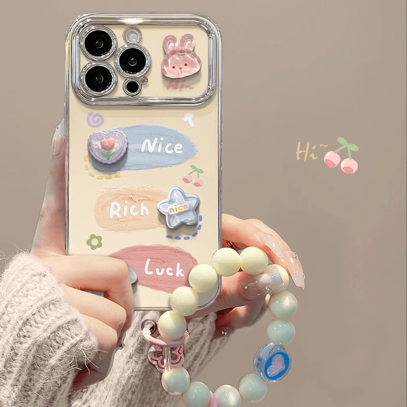 适用于苹果17大视窗三色油画兔