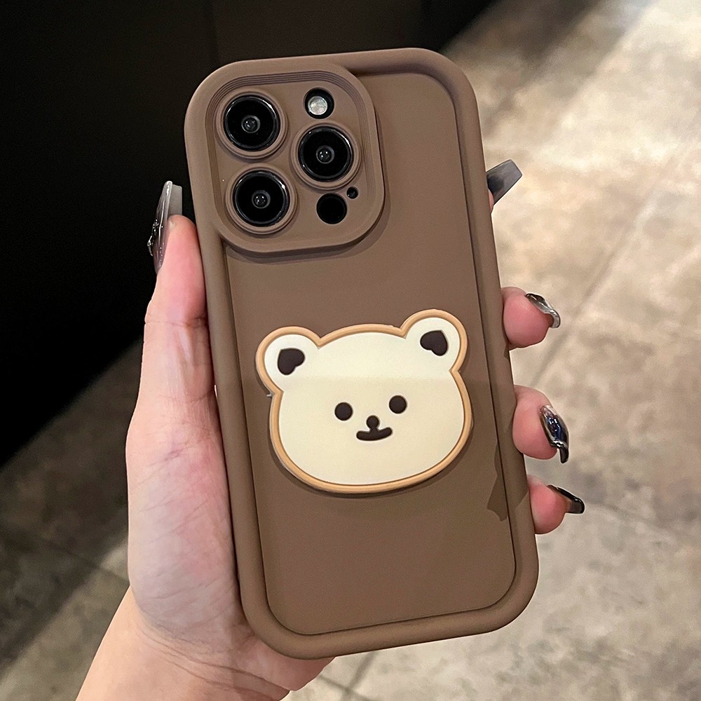 微笑小熊硅胶全包防摔手机壳简约