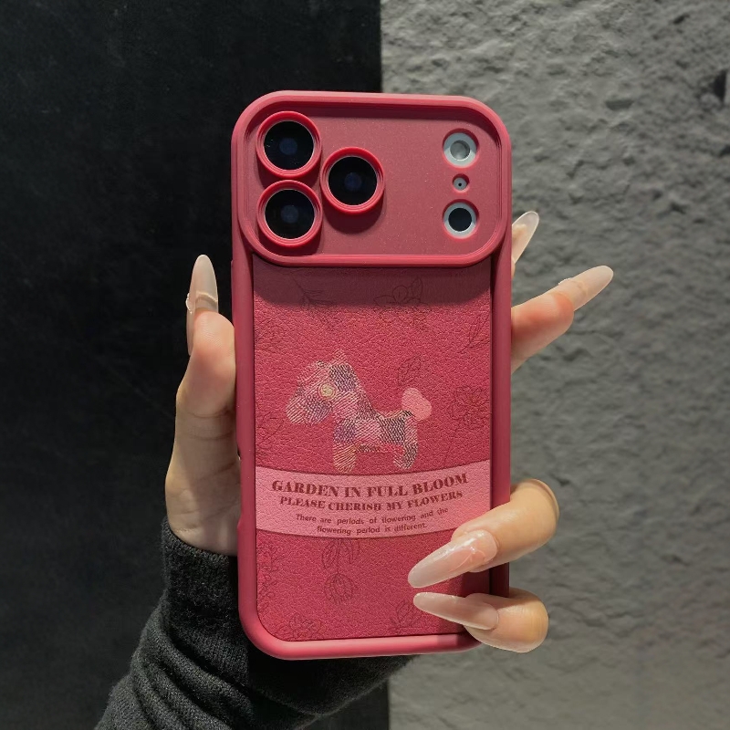 酒红贴皮全包手机壳适用小米系列