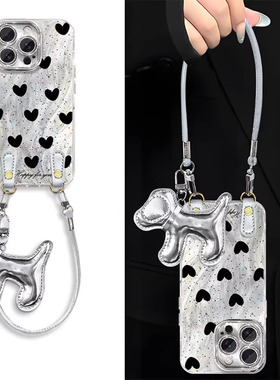 波点爱心适用华为mate70Pro/60手机壳pura80Pro女新款pura70斜跨绳60镜头膜nova14Pro/13/12畅享80防摔保护套