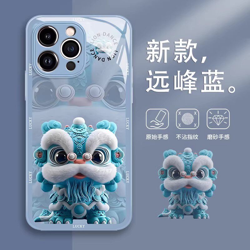 玻璃醒狮适用OPPOfindx9/8s/7Pro手机壳Reno15/14Pro/13/2026新款10玻璃壳a6/a5x防摔K12s真我GT7Pro/6套