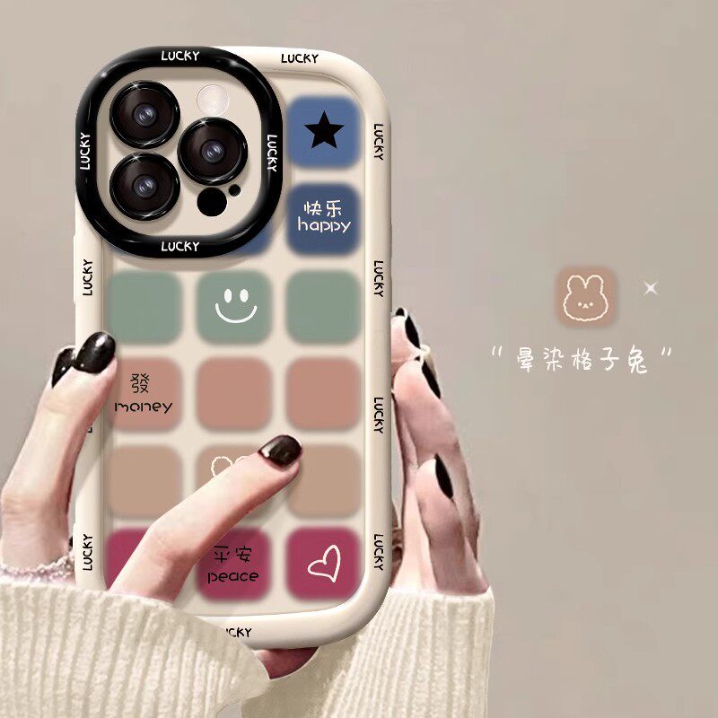 格子笑脸适用vivox300/200Pro/100s/90手机壳80女新款s50/30/20/19/18可爱iqoo15/13/12硅胶y500软z9/8保护套