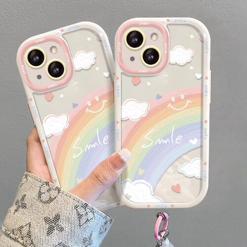 荣耀500pro硅胶全包防摔彩虹笑脸