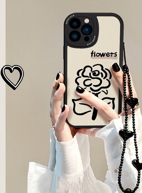 线条玫瑰适用小米17/15/13promax手机壳红米k90/80/70/60/50女新款12x/mi11/10s至尊防摔note14套civi5pro/4