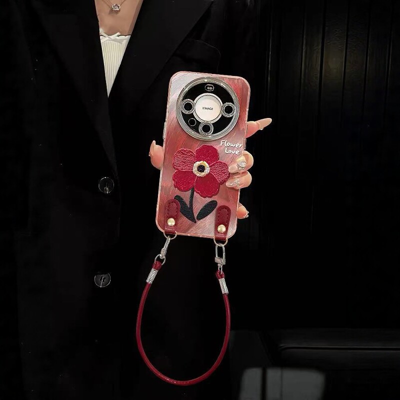 刺绣小花适用荣耀500Pro/400/300手机壳200女新款100/90镜头膜x70i防摔x60i全包magic8ProAir/7Pro防摔保护套