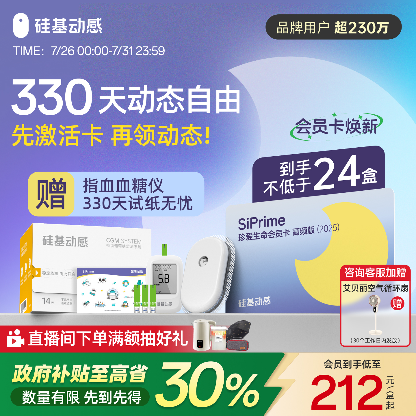 【焕新版】硅基动感会员卡家用动态血糖仪血糖动态监测仪免扎手指