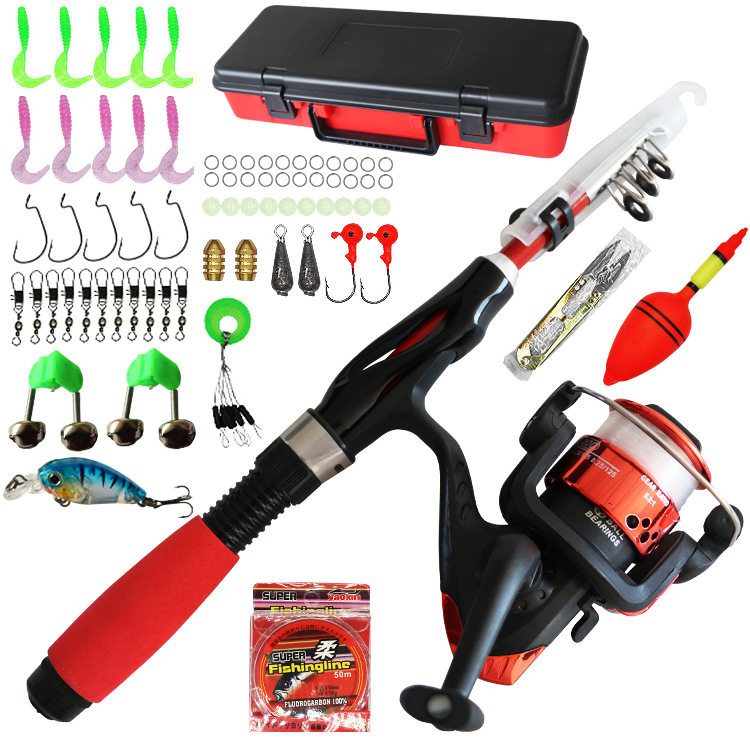 儿童竿72件套装直柄伸缩路亚竿钓鱼竿袖珍虾杆短节鱼杆渔具,户外/登山/野营/旅行用品,路亚竿,淘宝优惠券,粉丝福利购,淘宝优惠卷