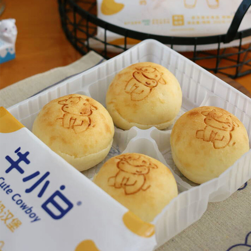 舒汇牛奶小汉堡胚儿童营养早餐面包胚半成品速食食材牛小白馒头