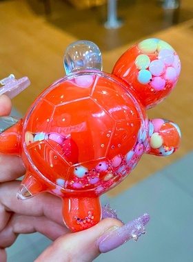 奶豆流沙液体龟抖音盲盒对对碰巨无霸可爱奶豆10色乌龟马卡龙摆件