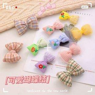 发夹新款 可爱韩版 心碎发饰少女发公主布艺蝴蝶结胸针春夏花朵