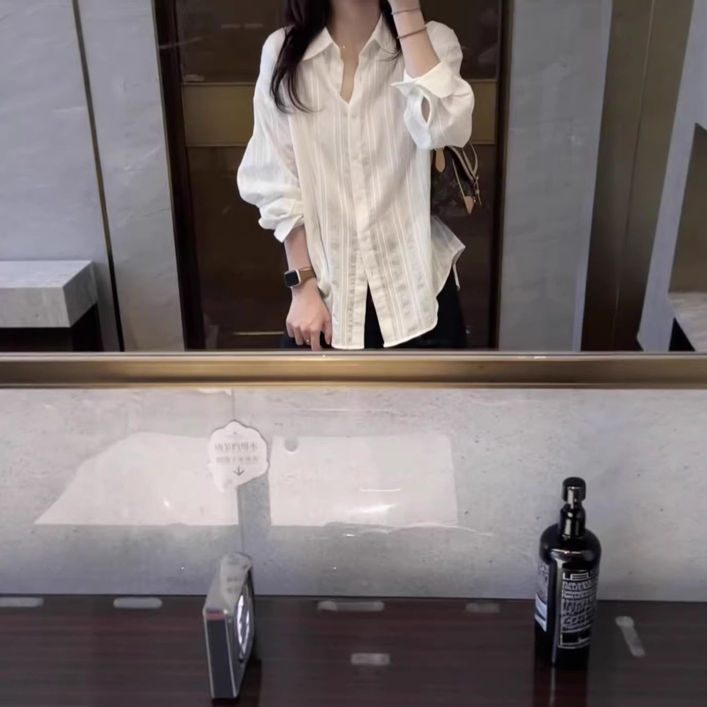 韩系肌理感提花条纹衬衫女2026年春夏新款通勤高级感防晒衬衣ins