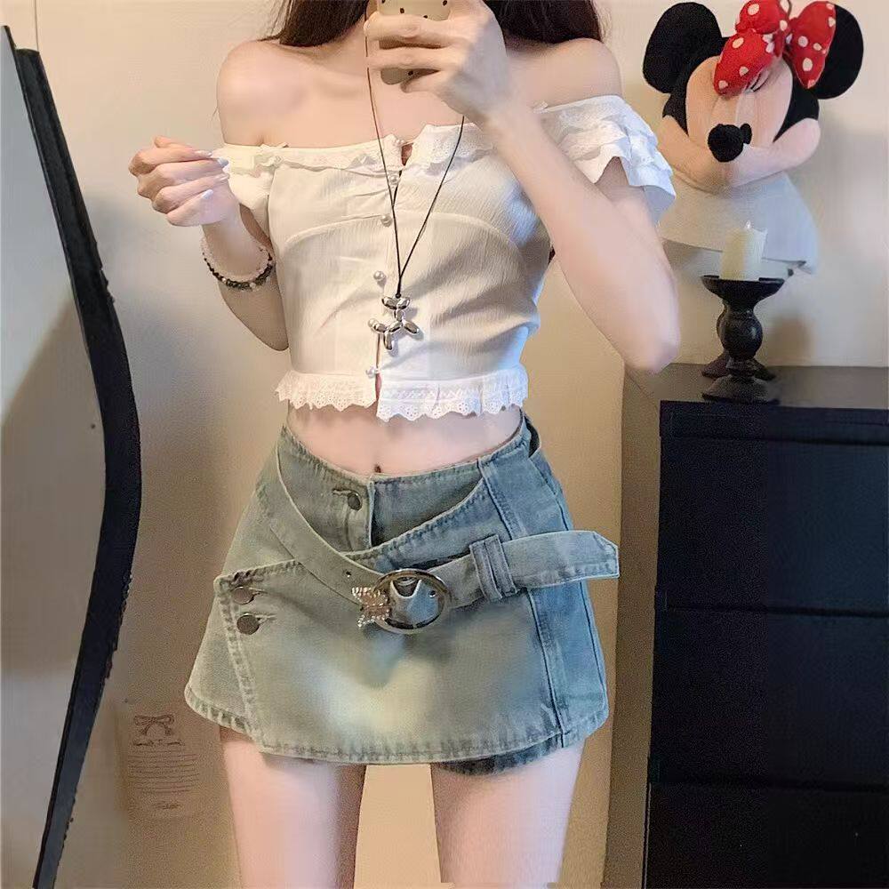 大码半身裙低腰牛仔裙裤女2026年春季新款设计感小众辣妹包臀短裙