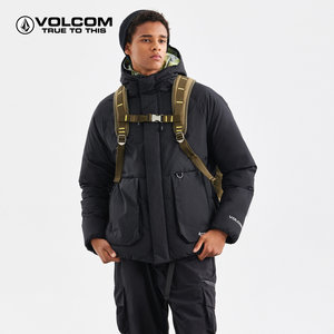 VOLCOM钻石工装风运动连帽羽绒服