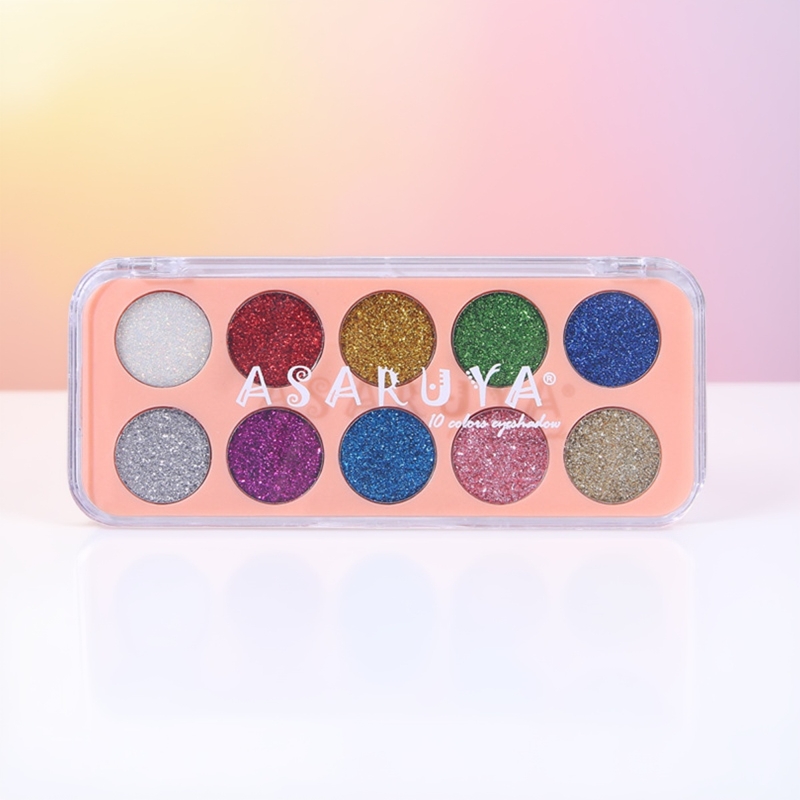 ASARUYA阿莎瑞雅10色眼影盘闪粉亮片超闪六一节日舞台表演彩妆