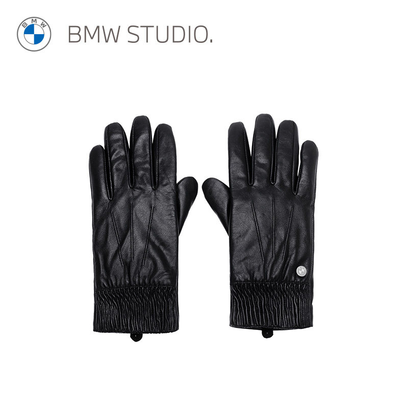 BMW STUDIO宝马男装官方春秋时尚设计感羊皮革保暖舒适收口皮手套