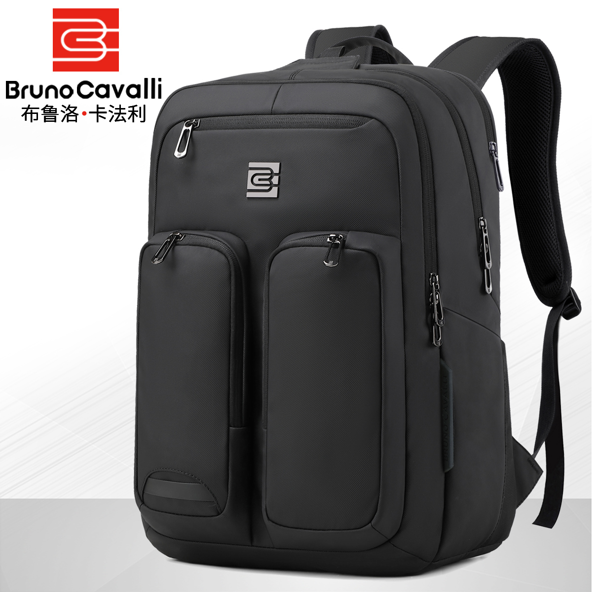 方形多功能商务双肩背包