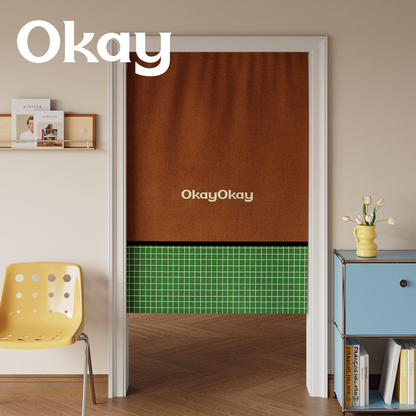 飞行宇宙门帘韩系简约遮挡帘厨房防油烟百搭卧室免打孔隔断帘