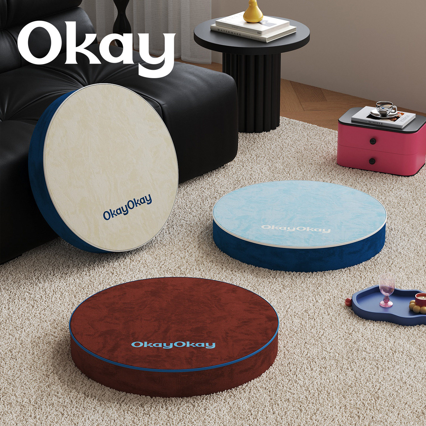 okay丝绒礼物蒲团软坐垫 ins客厅防滑可拆洗风榻榻米看书韩系椅垫,居家布艺,蒲团,淘宝优惠券,粉丝福利购,淘宝优惠卷