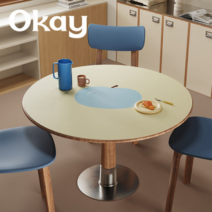 okay鸭梨苹果 圆形桌垫皮革餐桌垫pvc简约防水防油耐脏隔热桌布
