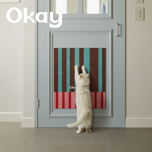 okay复古条纹猫抓垫耐抓加厚耐磨玩具背胶猫抓板沙发家具保护贴墙